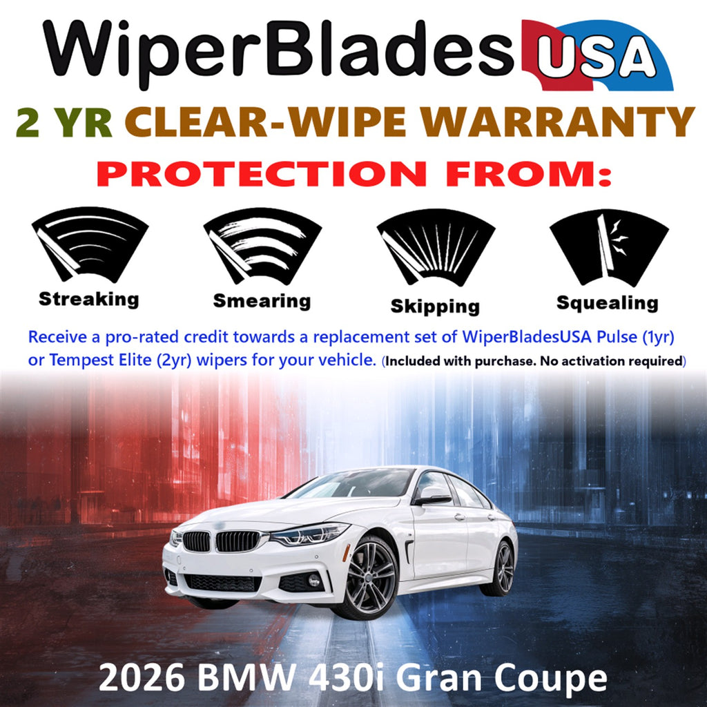 2026 BMW 430i Gran Coupe Front Wiper blades Set  Includes 2yr Wear Warranty & Free Delivery