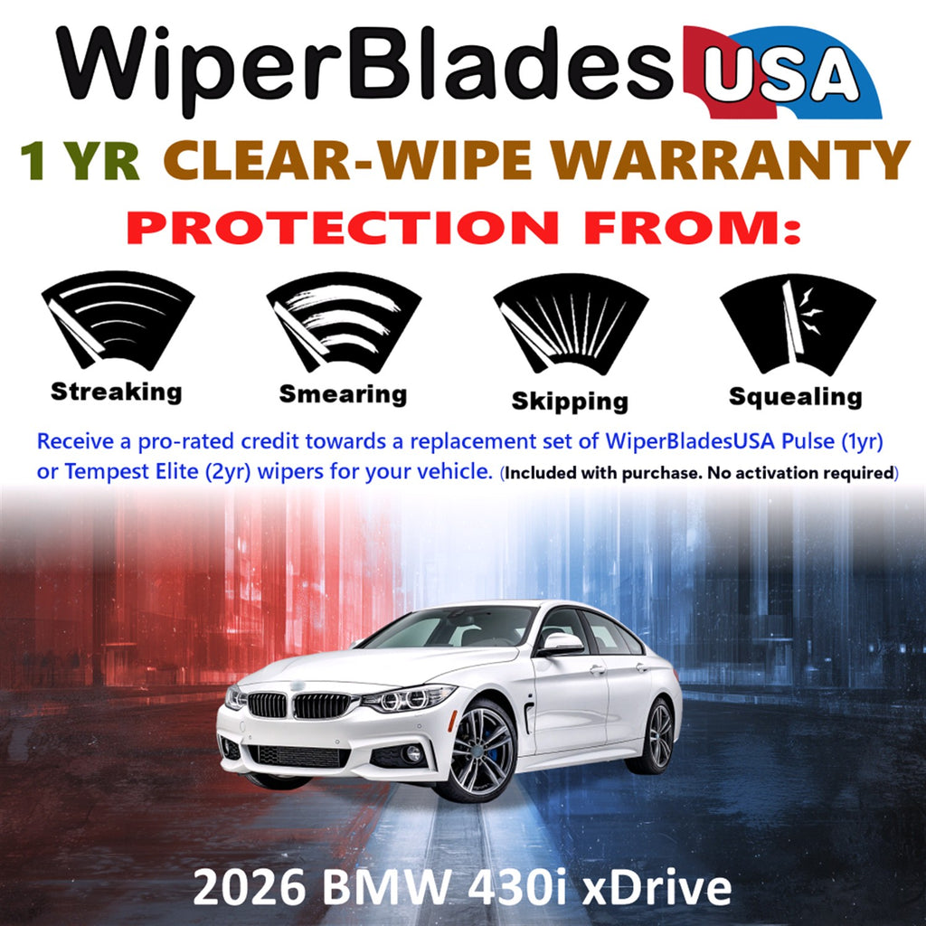 2026 BMW 430i xDrive Front Wiper blades Set Includes 1yr Wear Warranty & Free Delivery