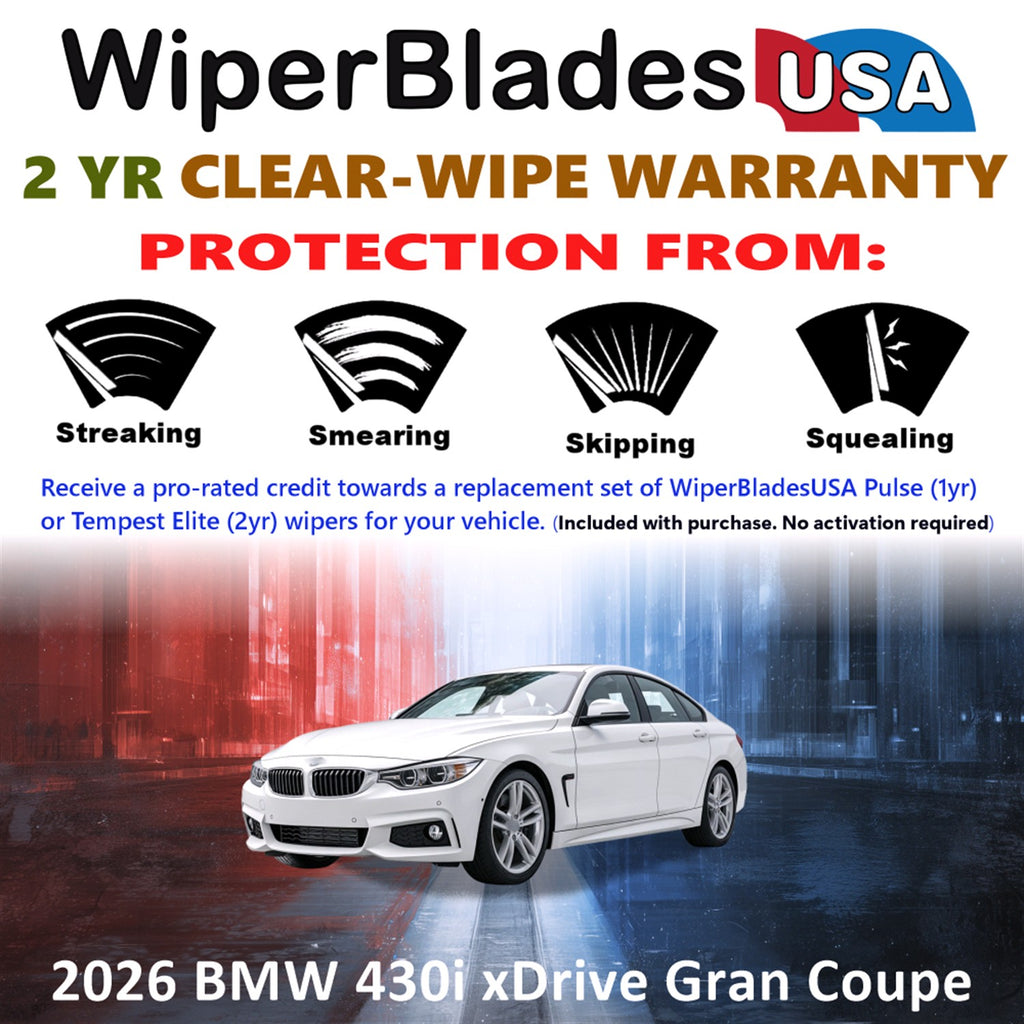 2026 BMW 430i xDrive Gran Coupe Front Wiper blades Set  Includes 2yr Wear Warranty & Free Delivery