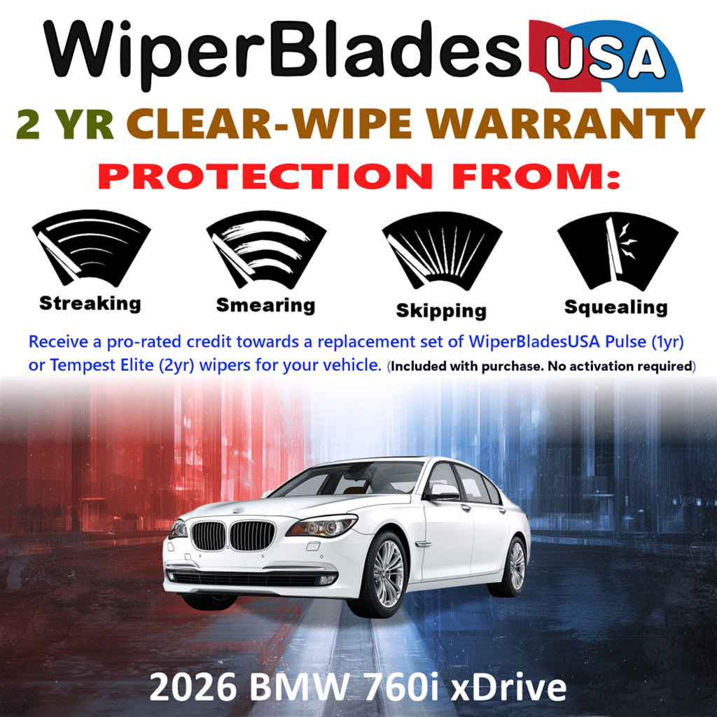 2026 BMW 760i xDrive Front Wiper blades Set  Includes 2yr Wear Warranty & Free Delivery