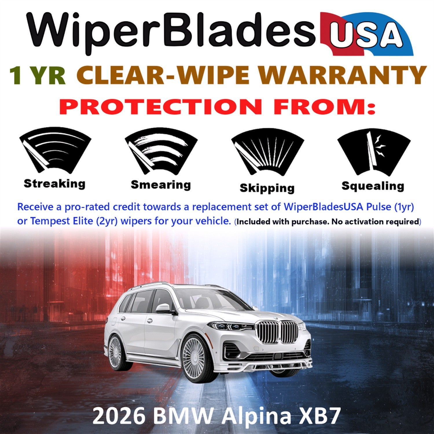 2026 BMW Alpina XB7 Front Wiper blades Set Includes 1yr Wear Warranty & Free Delivery