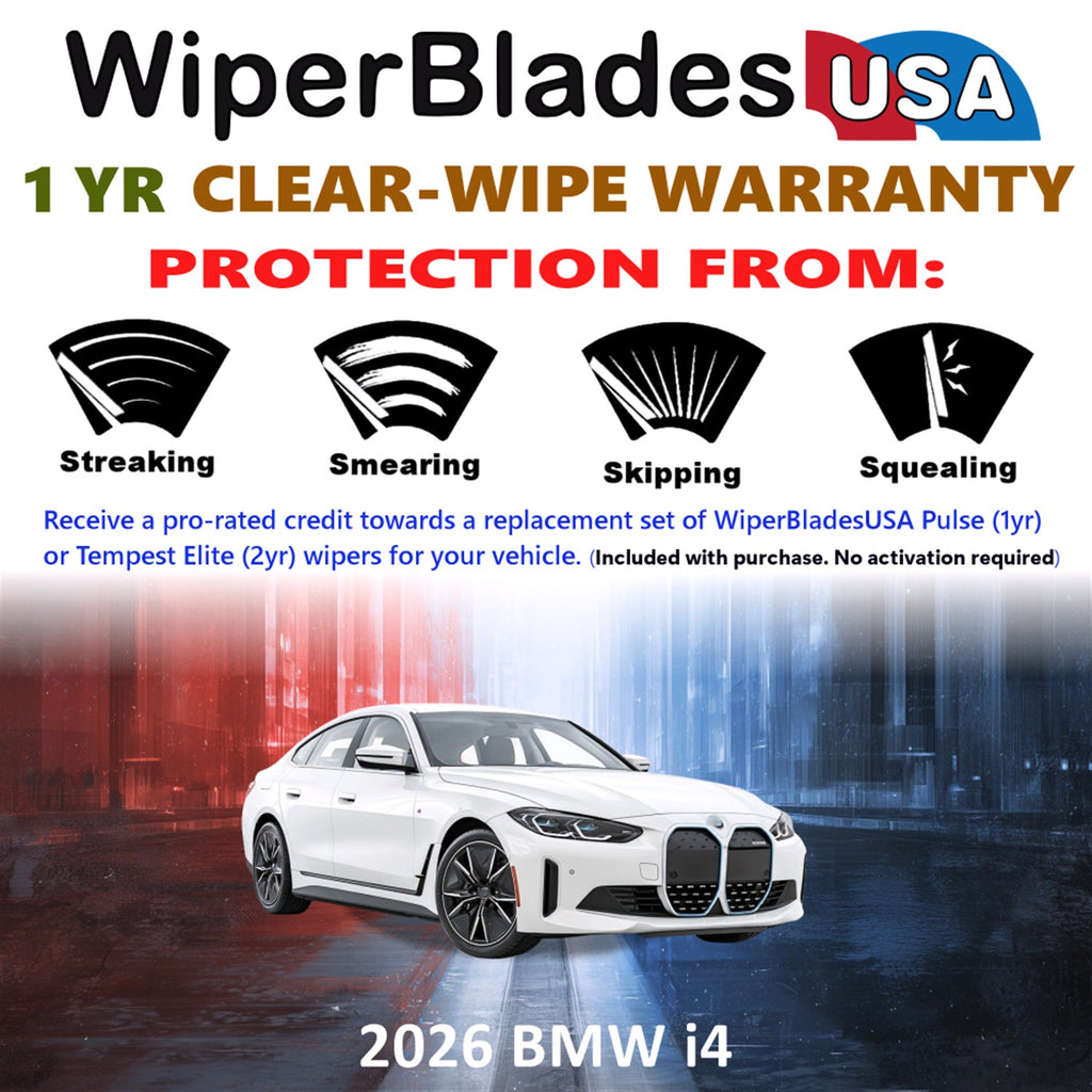 2026 BMW i4 Front Wiper blades Set Includes 1yr Wear Warranty & Free Delivery