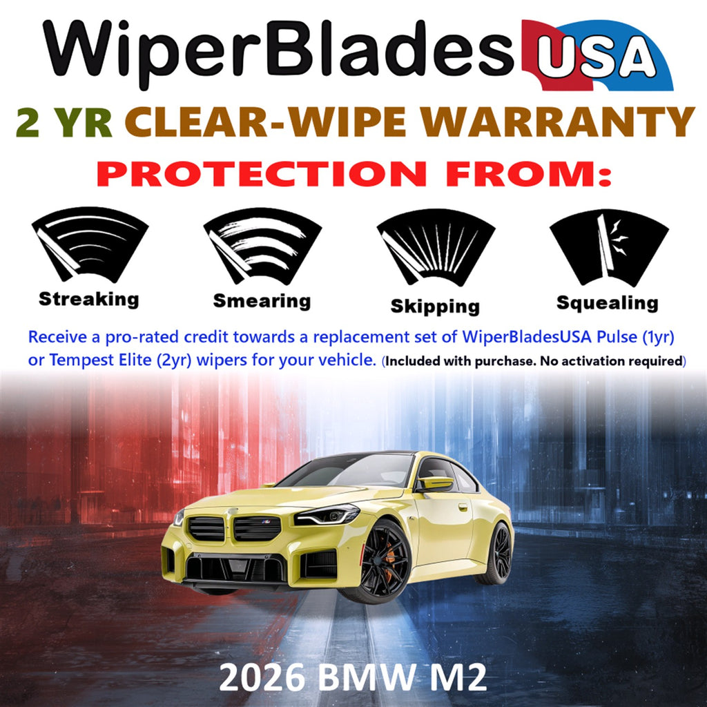 2026 BMW M2 Front Wiper blades Set  Includes 2yr Wear Warranty & Free Delivery