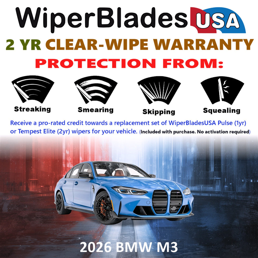 2026 BMW M3 Front Wiper blades Set  Includes 2yr Wear Warranty & Free Delivery