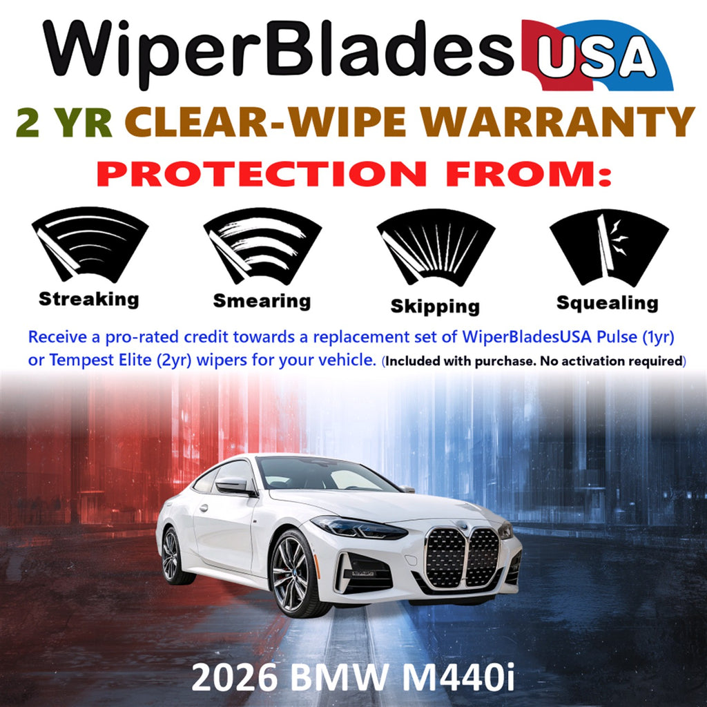 2026 BMW M440i Front Wiper blades Set  Includes 2yr Wear Warranty & Free Delivery