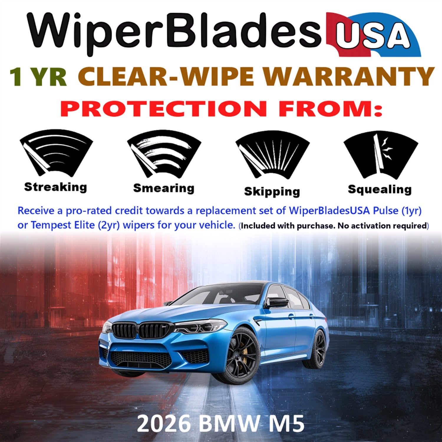 2026 BMW M5 Front Wiper blades Set Includes 1yr Wear Warranty & Free Delivery