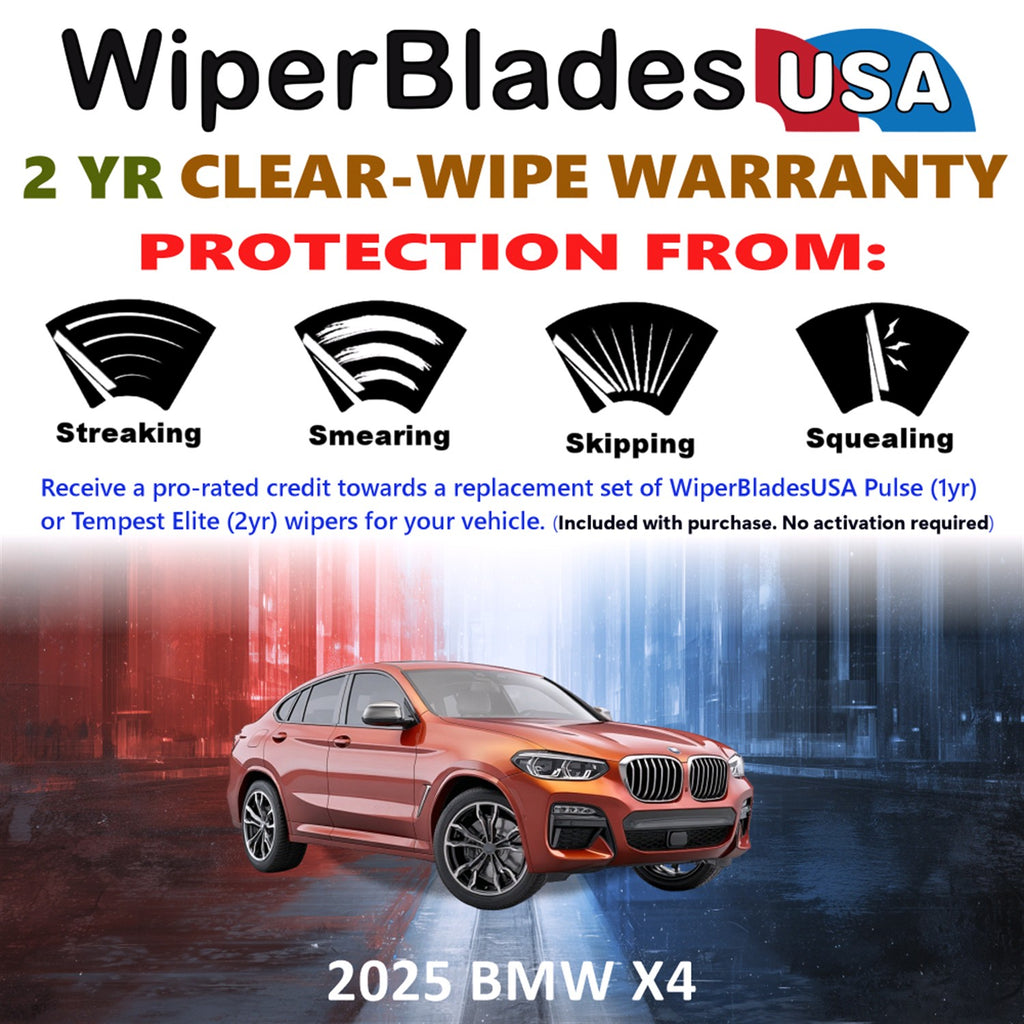 2025 BMW X4 Front Wiper blades Set  Includes 2yr Wear Warranty & Free Delivery