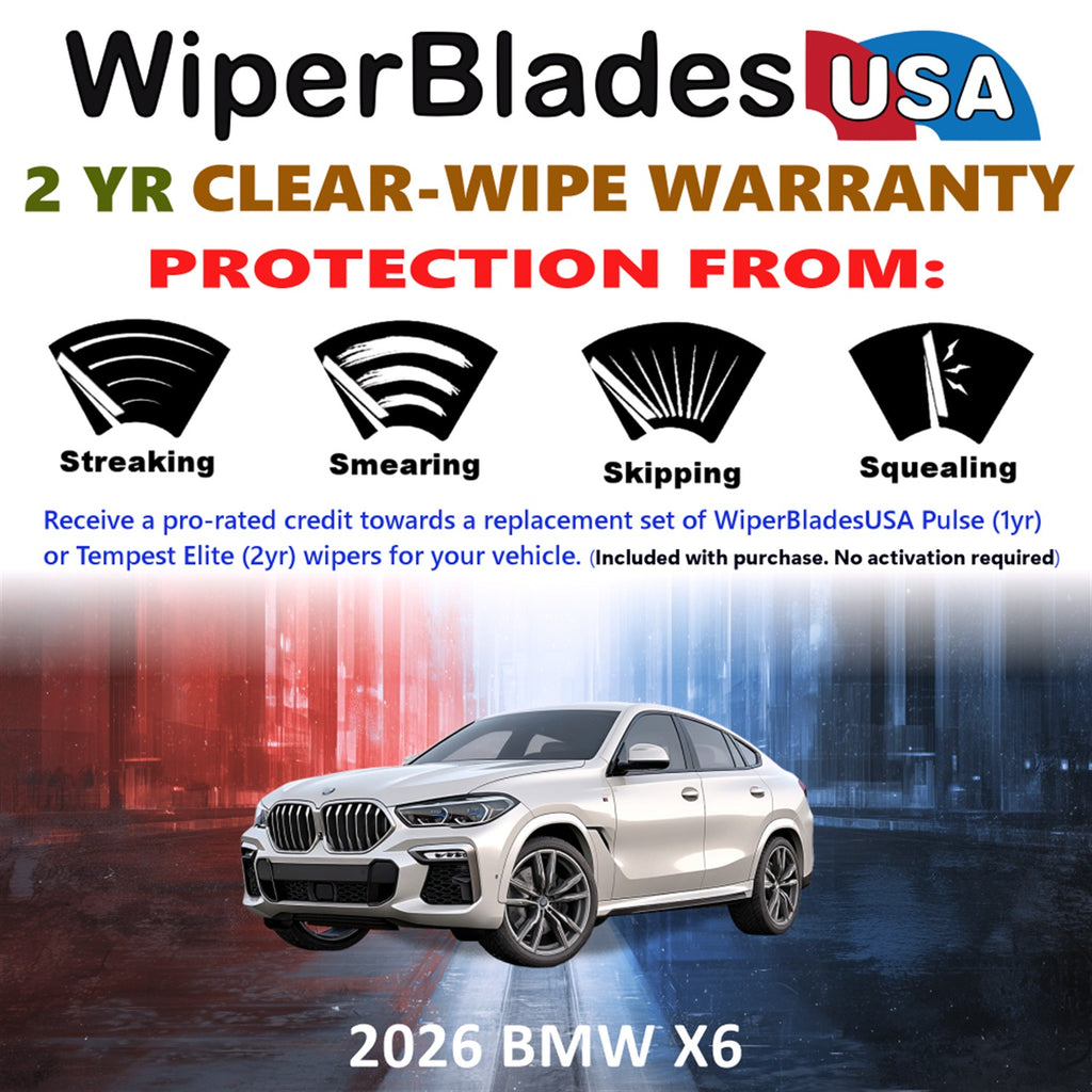 2026 BMW X6 Front Wiper blades Set  Includes 2yr Wear Warranty & Free Delivery