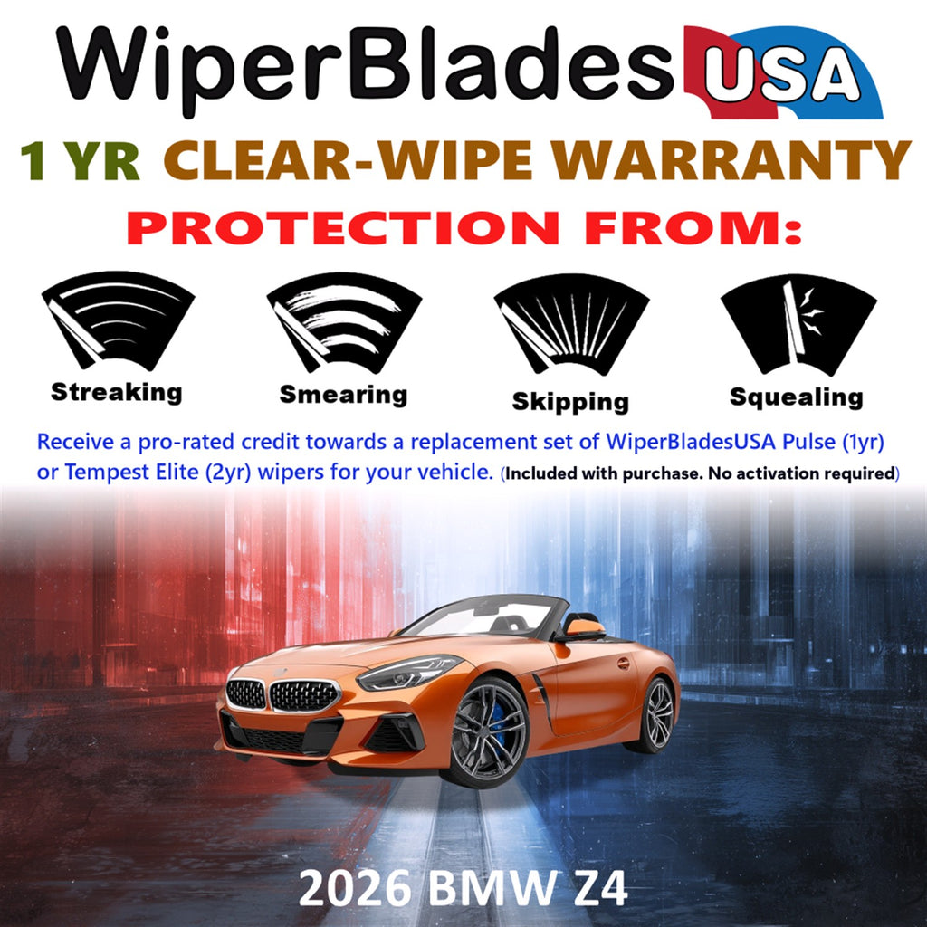 2026 BMW Z4 Front Wiper blades Set Includes 1yr Wear Warranty & Free Delivery