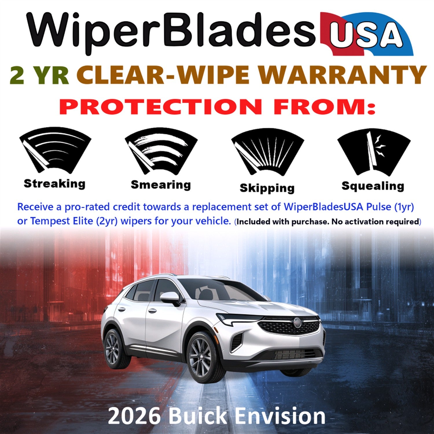 2026 Buick Envision Front Wiper blades Set  Includes 2yr Wear Warranty & Free Delivery