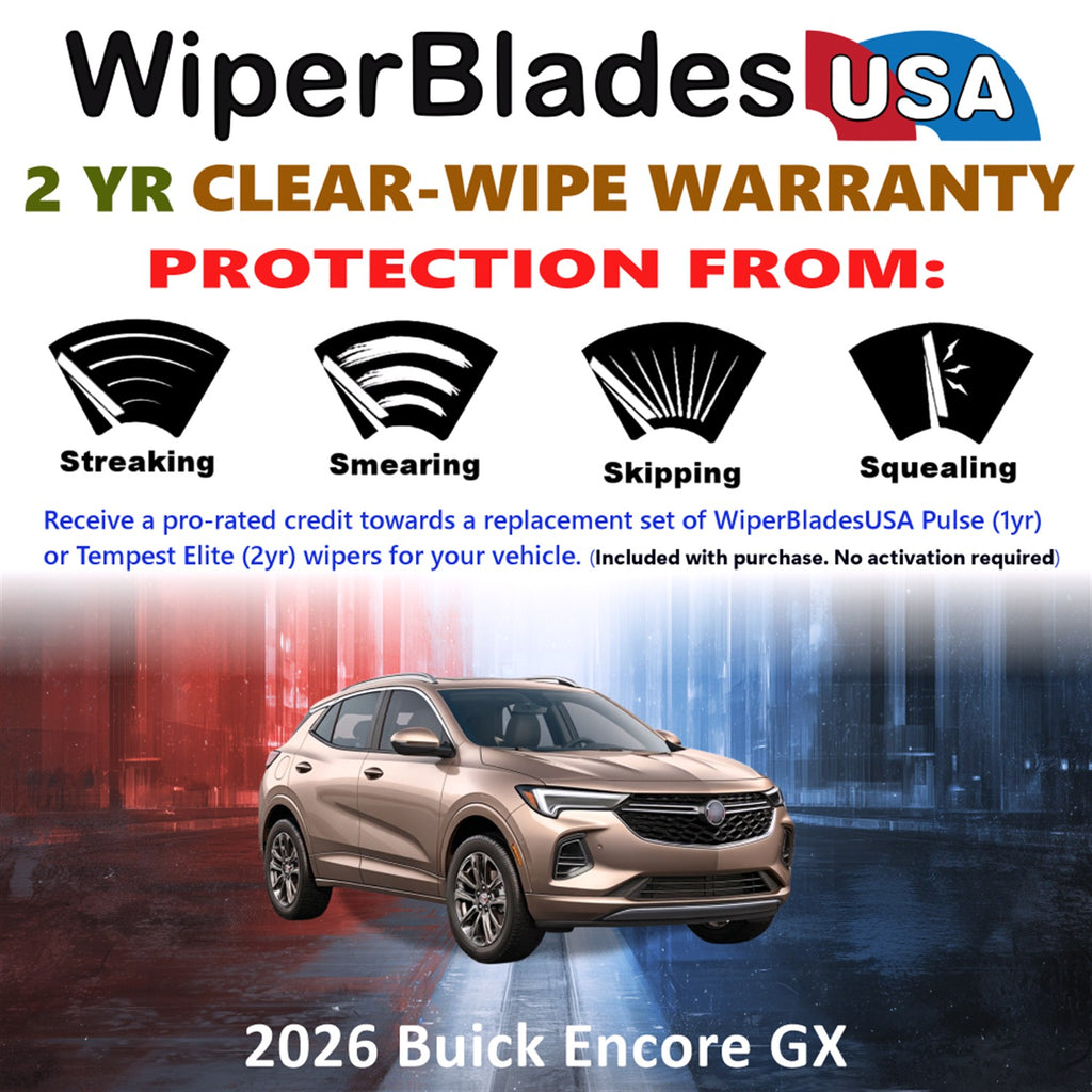 2026 Buick Encore GX Front Wiper blades Set  Includes 2yr Wear Warranty & Free Delivery