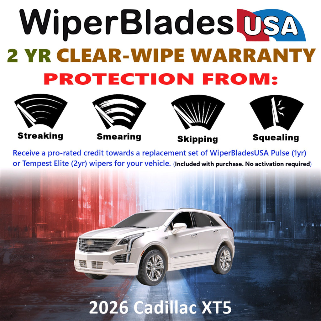 2026 Cadillac XT5 Front Wiper blades Set  Includes 2yr Wear Warranty & Free Delivery