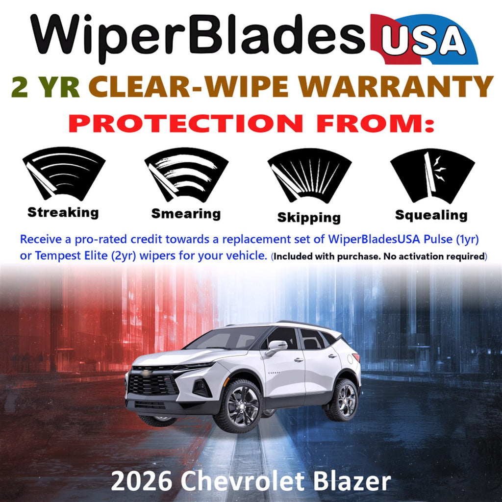 2026 Chevrolet Blazer Front Wiper blades Set  Includes 2yr Wear Warranty & Free Delivery