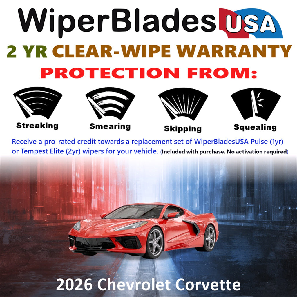 2026 Chevrolet Corvette Front Wiper blades Set  Includes 2yr Wear Warranty & Free Delivery