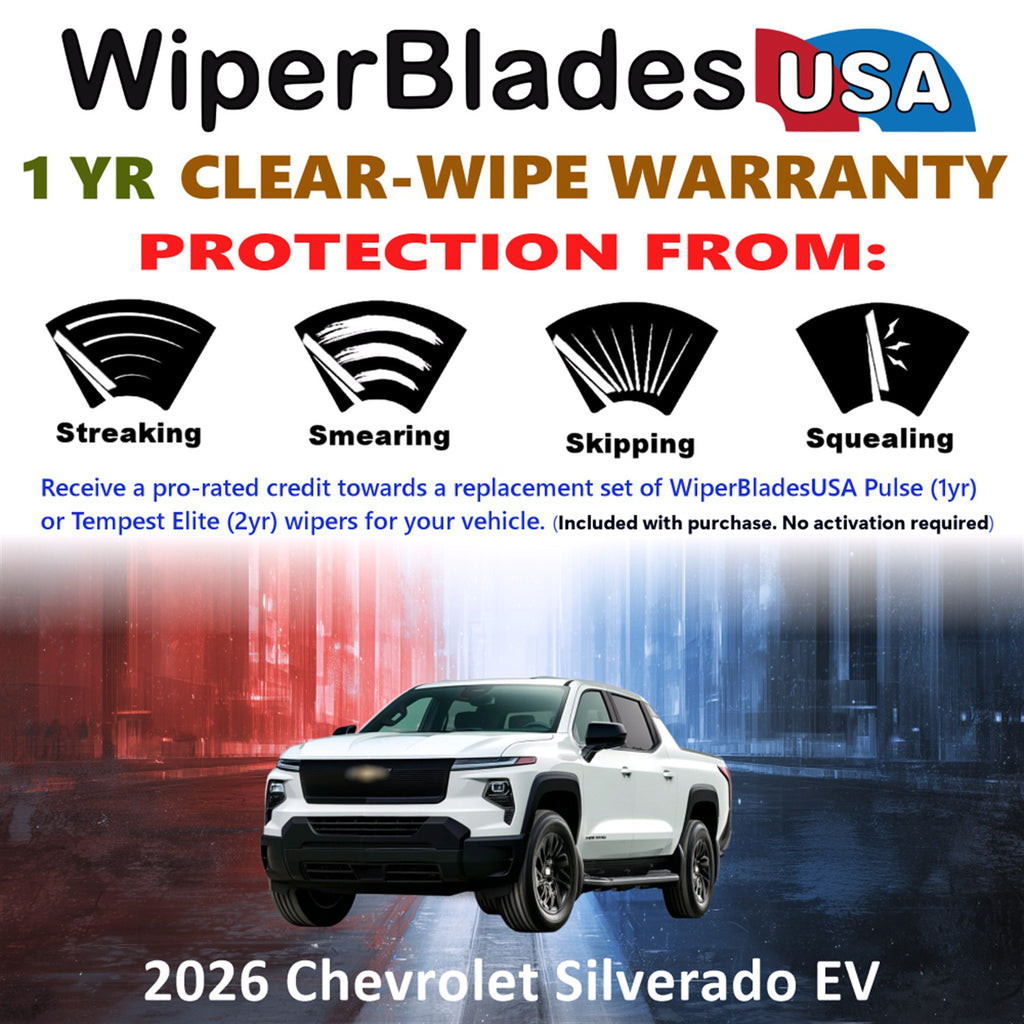 2026 Chevrolet Silverado EV Front Wiper blades Set Includes 1yr Wear Warranty & Free Delivery
