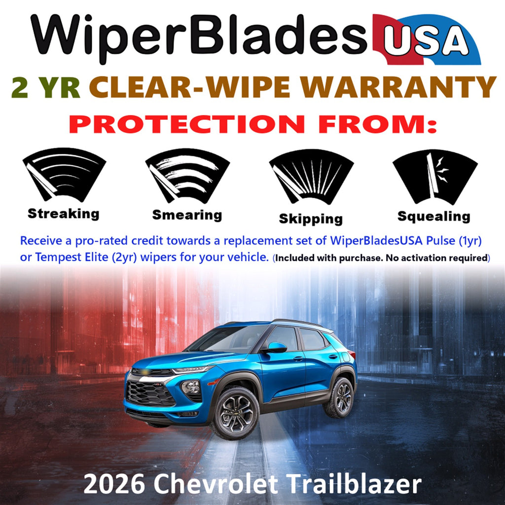 2026 Chevrolet Trailblazer Front Wiper blades Set  Includes 2yr Wear Warranty & Free Delivery