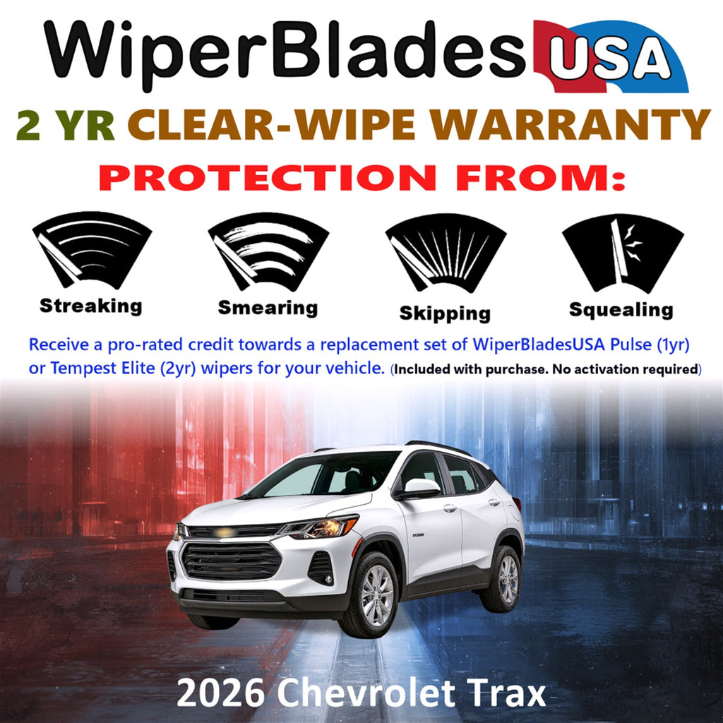 2026 Chevrolet Trax Front Wiper blades Set  Includes 2yr Wear Warranty & Free Delivery