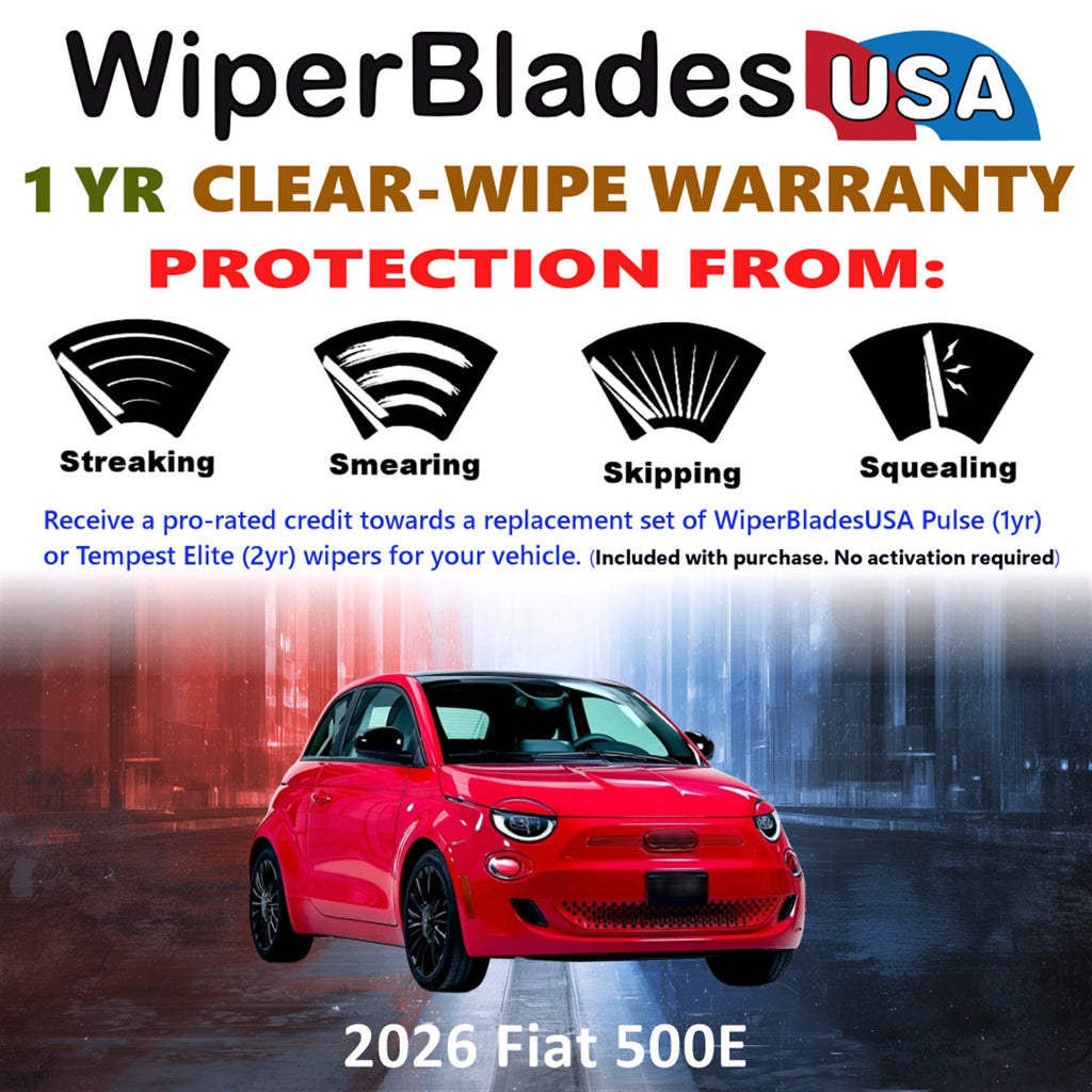 2026 Fiat 500E Front Wiper blades Set Includes 1yr Wear Warranty & Free Delivery