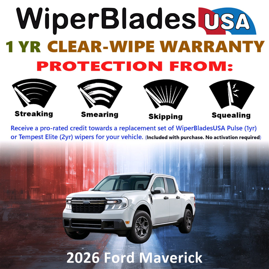 2026 Ford Maverick Front Wiper blades Set Includes 1yr Wear Warranty & Free Delivery