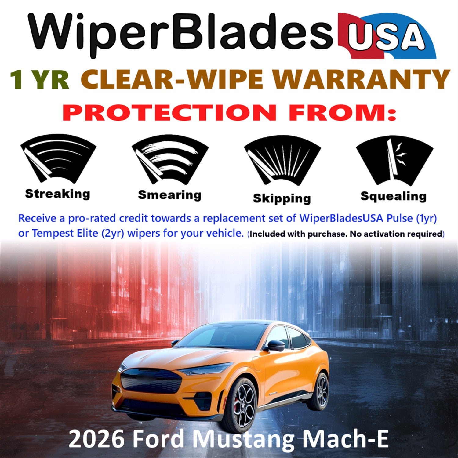2026 Ford Mustang Mach-E Front Wiper blades Set Includes 1yr Wear Warranty & Free Delivery