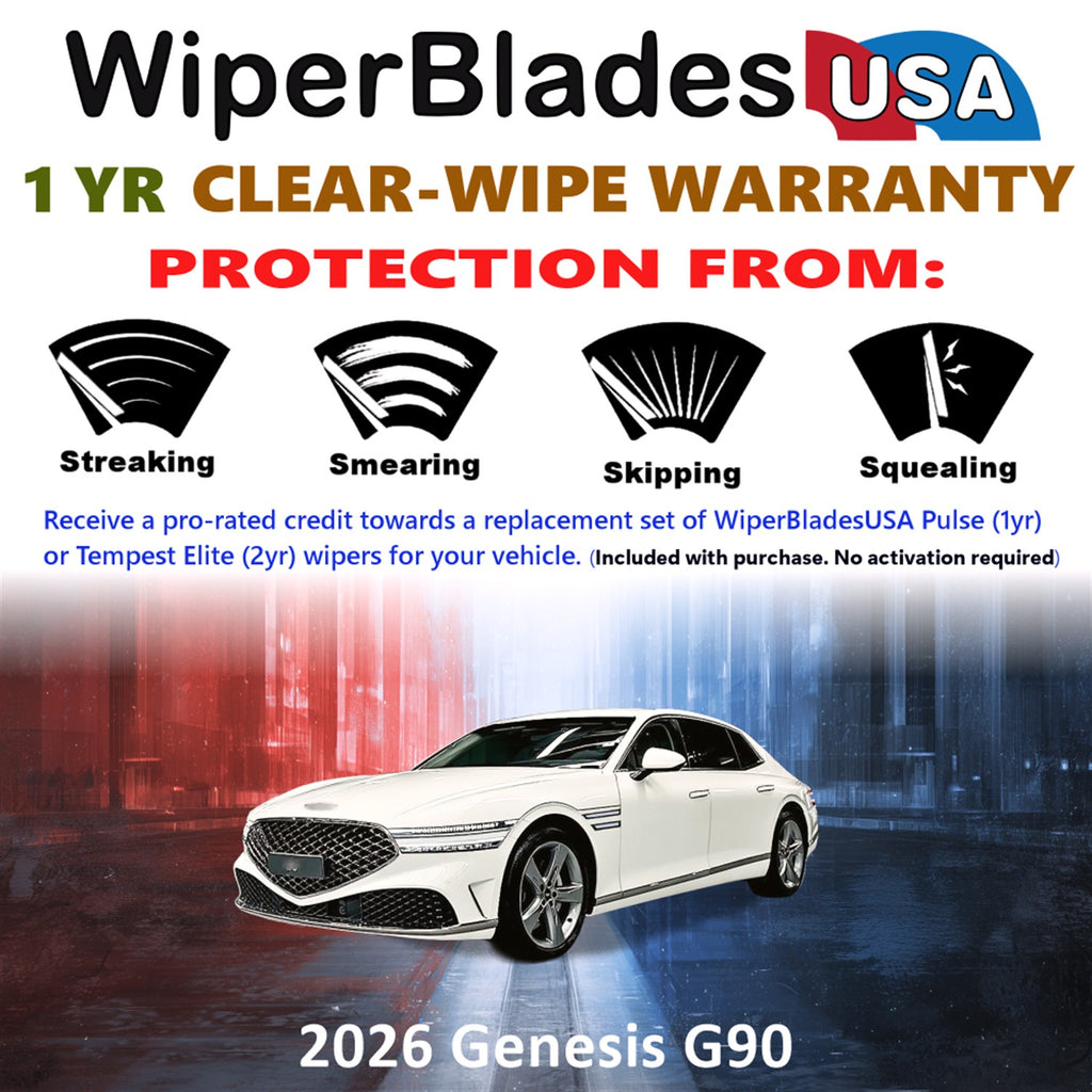 2026 Genesis G90 Front Wiper blades Set Includes 1yr Wear Warranty & Free Delivery