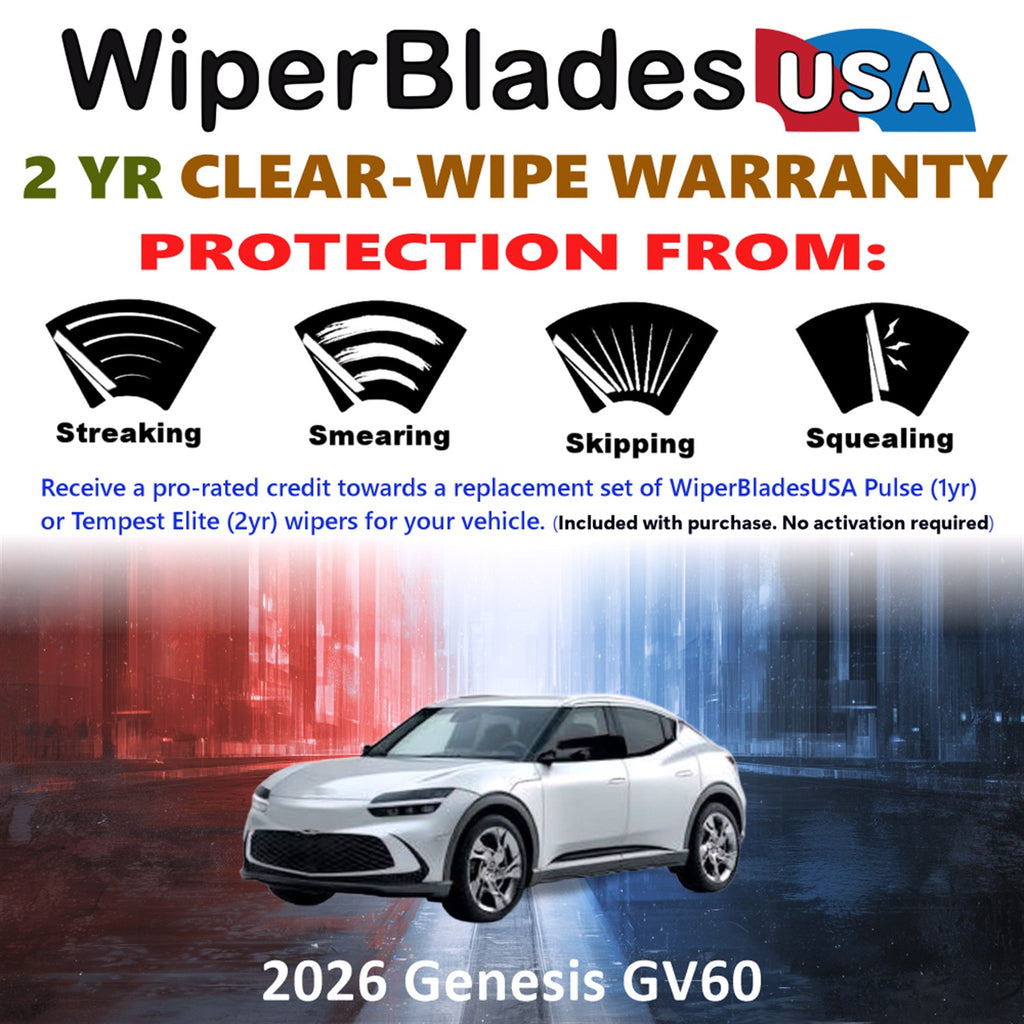 2026 Genesis GV60 Front Wiper blades Set  Includes 2yr Wear Warranty & Free Delivery