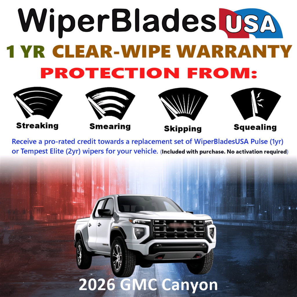 2026 GMC Canyon Front Wiper blades Set Includes 1yr Wear Warranty & Free Delivery