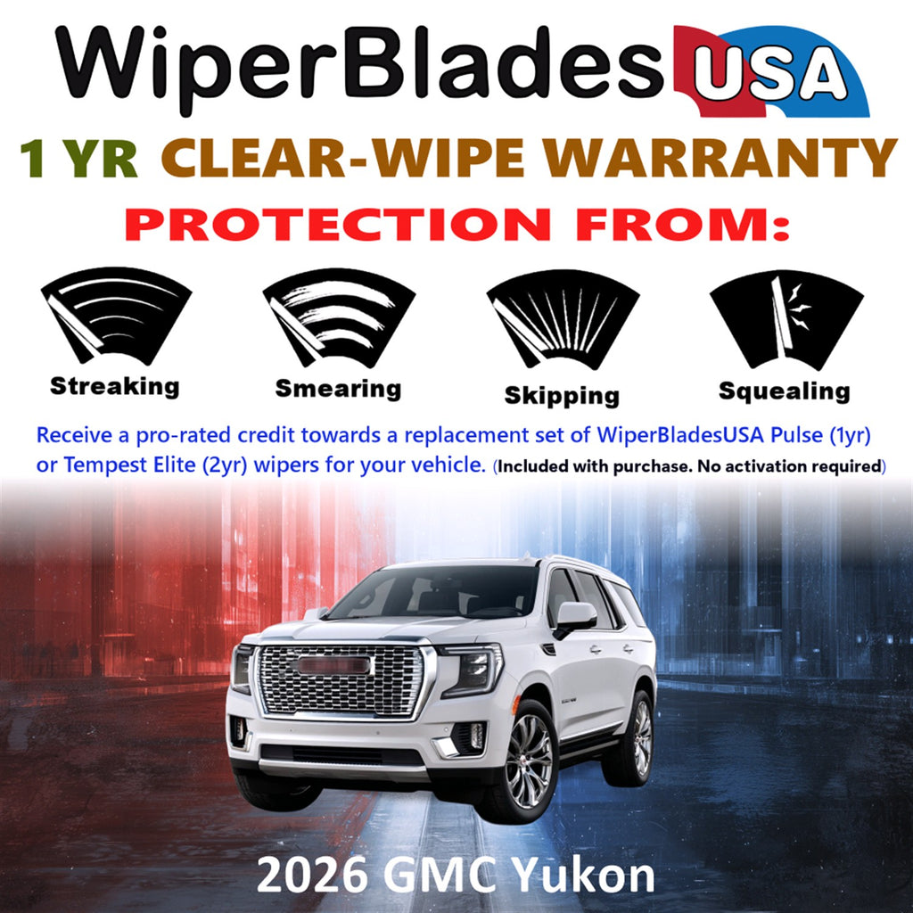 2026 GMC Yukon Front Wiper blades Set Includes 1yr Wear Warranty & Free Delivery