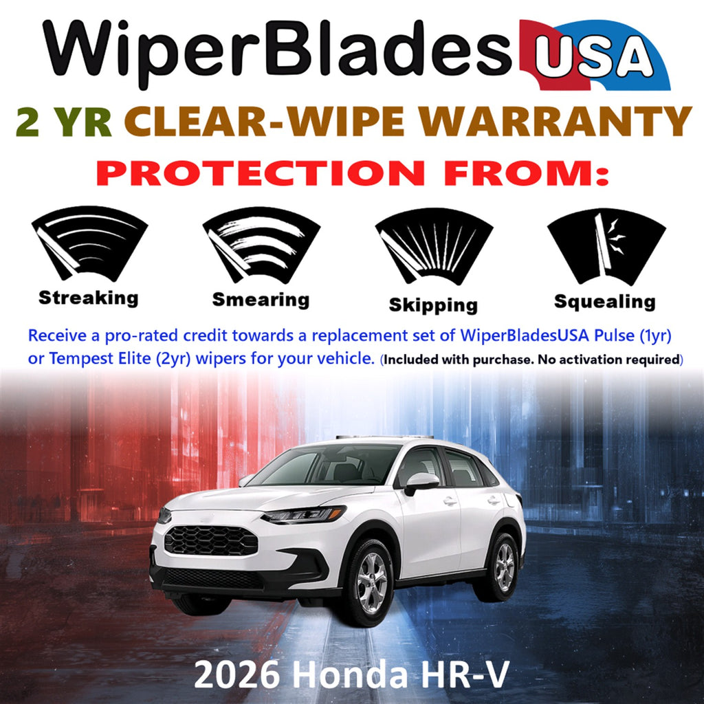 2026 Honda HR-V Front Wiper blades Set  Includes 2yr Wear Warranty & Free Delivery