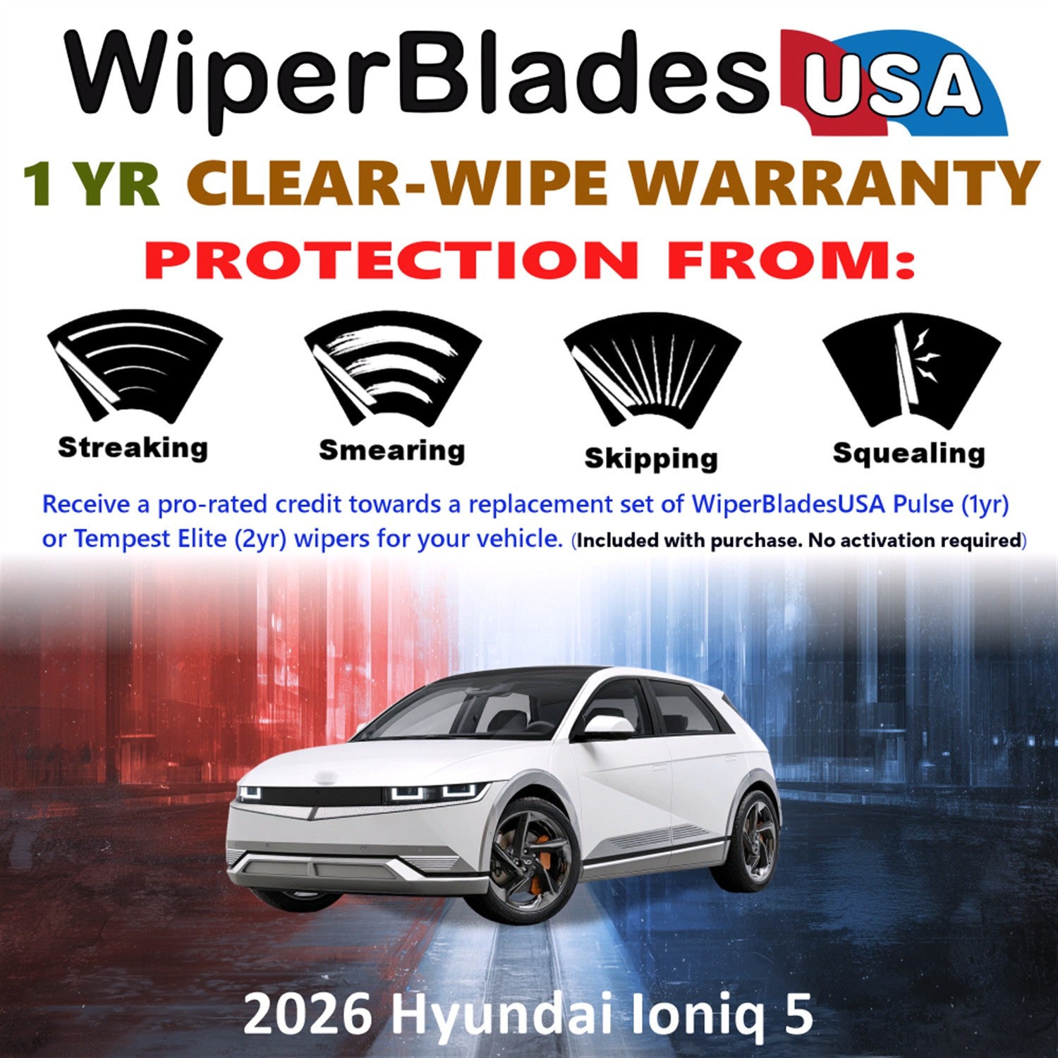 2026 Hyundai Ioniq 5 Front Wiper blades Set Includes 1yr Wear Warranty & Free Delivery