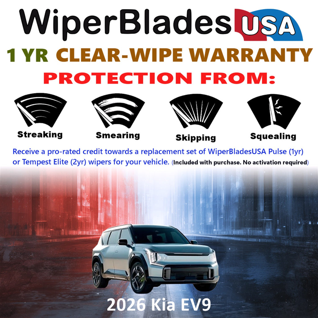 2026 Kia EV9 Front Wiper blades Set Includes 1yr Wear Warranty & Free Delivery