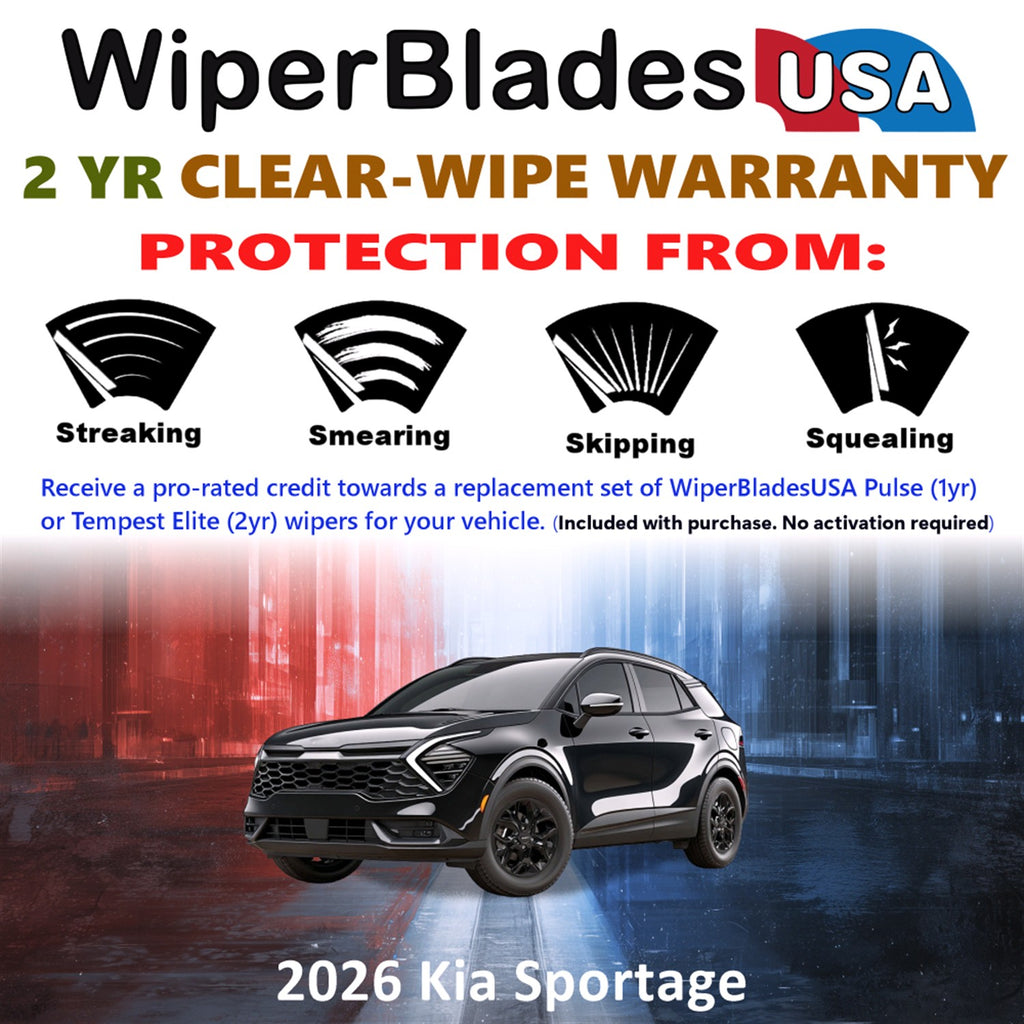 2026 Kia Sportage Front Wiper blades Set  Includes 2yr Wear Warranty & Free Delivery