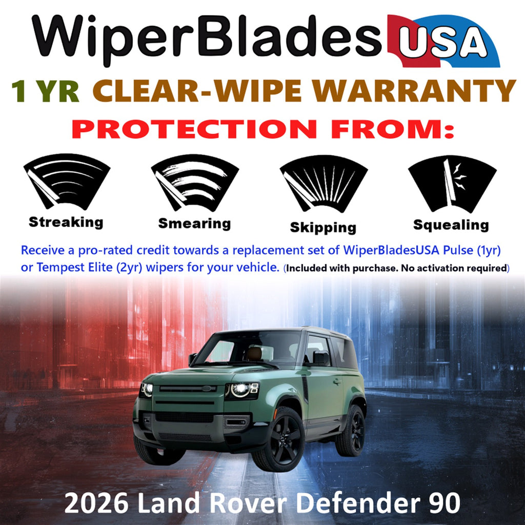2026 Land Rover Defender 90 Front Wiper blades Set Includes 1yr Wear Warranty & Free Delivery