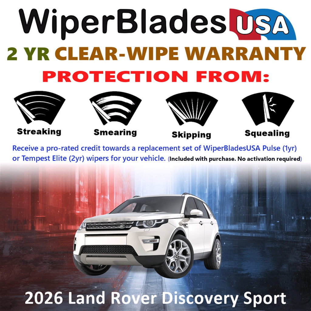 2026 Land Rover Discovery Sport Front Wiper blades Set  Includes 2yr Wear Warranty & Free Delivery