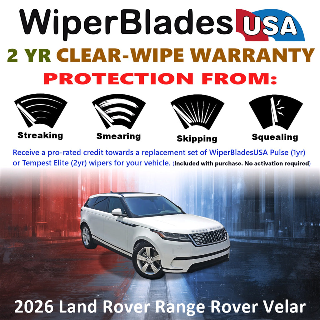 2026 Land Rover Range Rover Velar Front Wiper blades Set  Includes 2yr Wear Warranty & Free Delivery