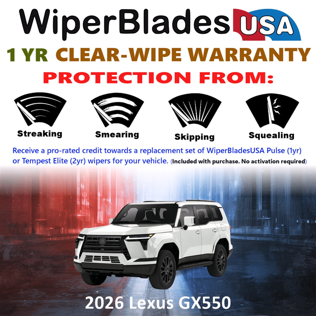 2026 Lexus GX550 Front Wiper blades Set Includes 1yr Wear Warranty & Free Delivery