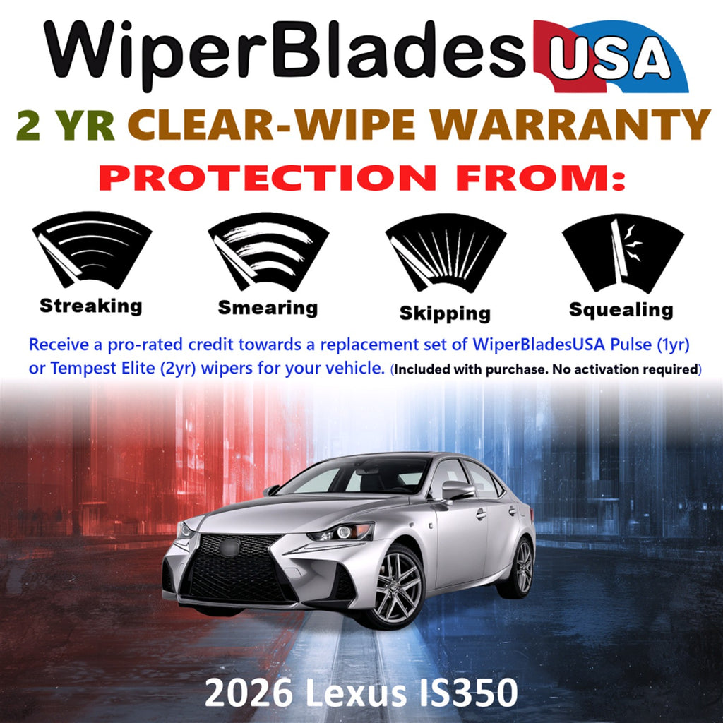 2026 Lexus IS350 Front Wiper blades Set  Includes 2yr Wear Warranty & Free Delivery