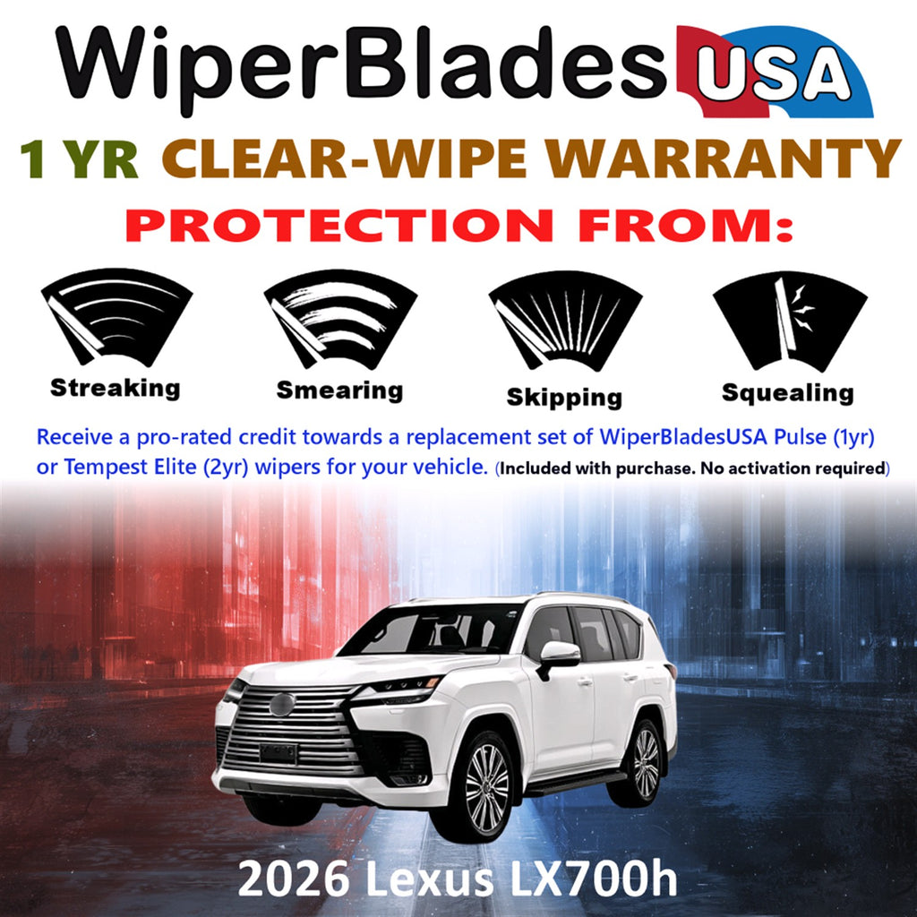 2026 Lexus LX700h Front Wiper blades Set Includes 1yr Wear Warranty & Free Delivery
