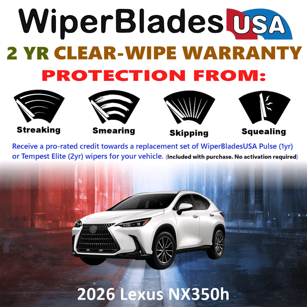 2026 Lexus NX350h Front Wiper blades Set  Includes 2yr Wear Warranty & Free Delivery