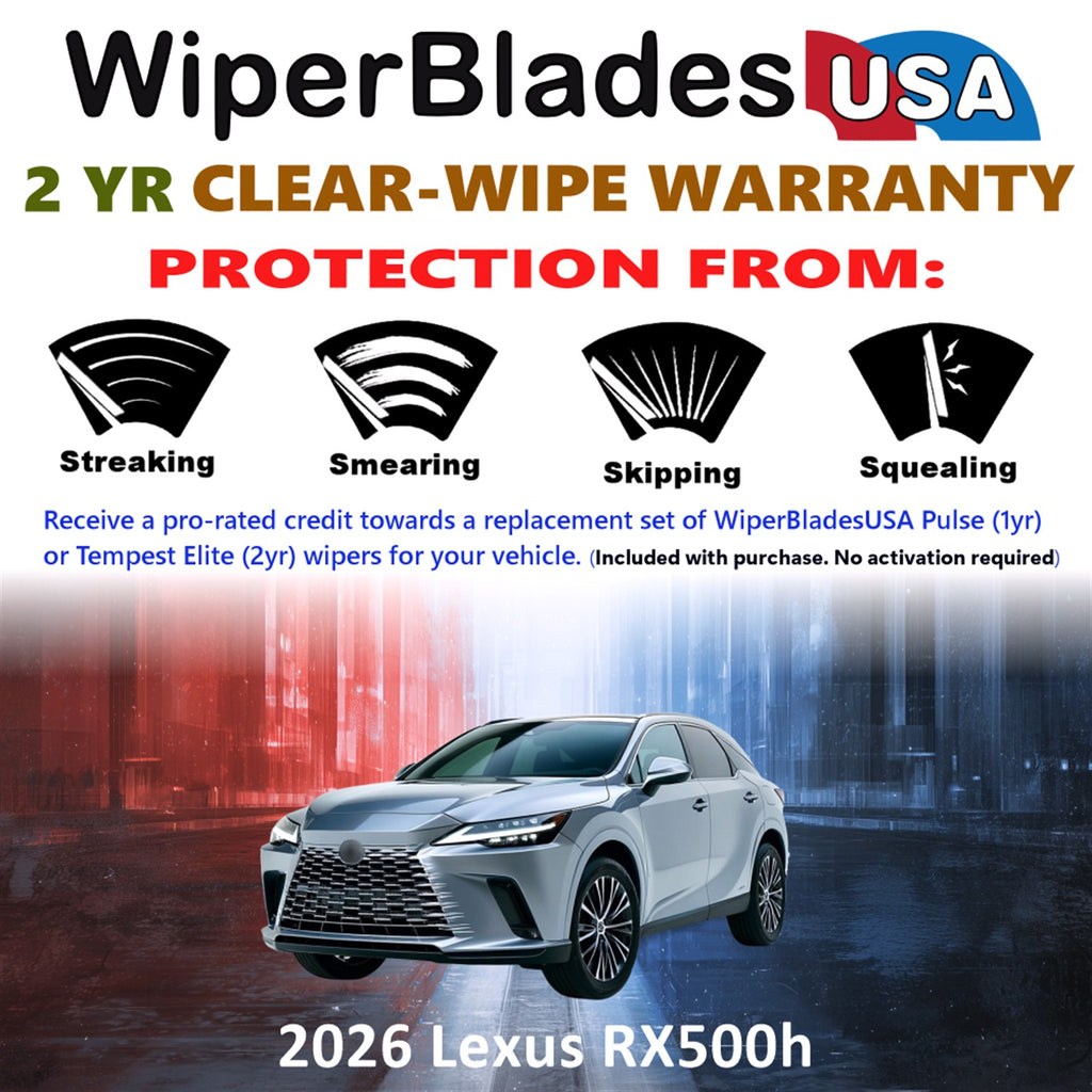 2026 Lexus RX500h Front Wiper blades Set  Includes 2yr Wear Warranty & Free Delivery