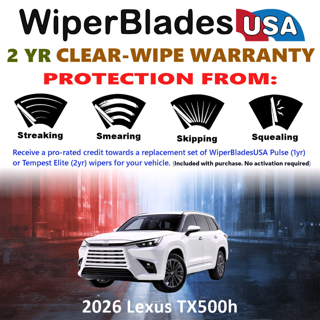 2026 Lexus TX500h Front Wiper blades Set  Includes 2yr Wear Warranty & Free Delivery