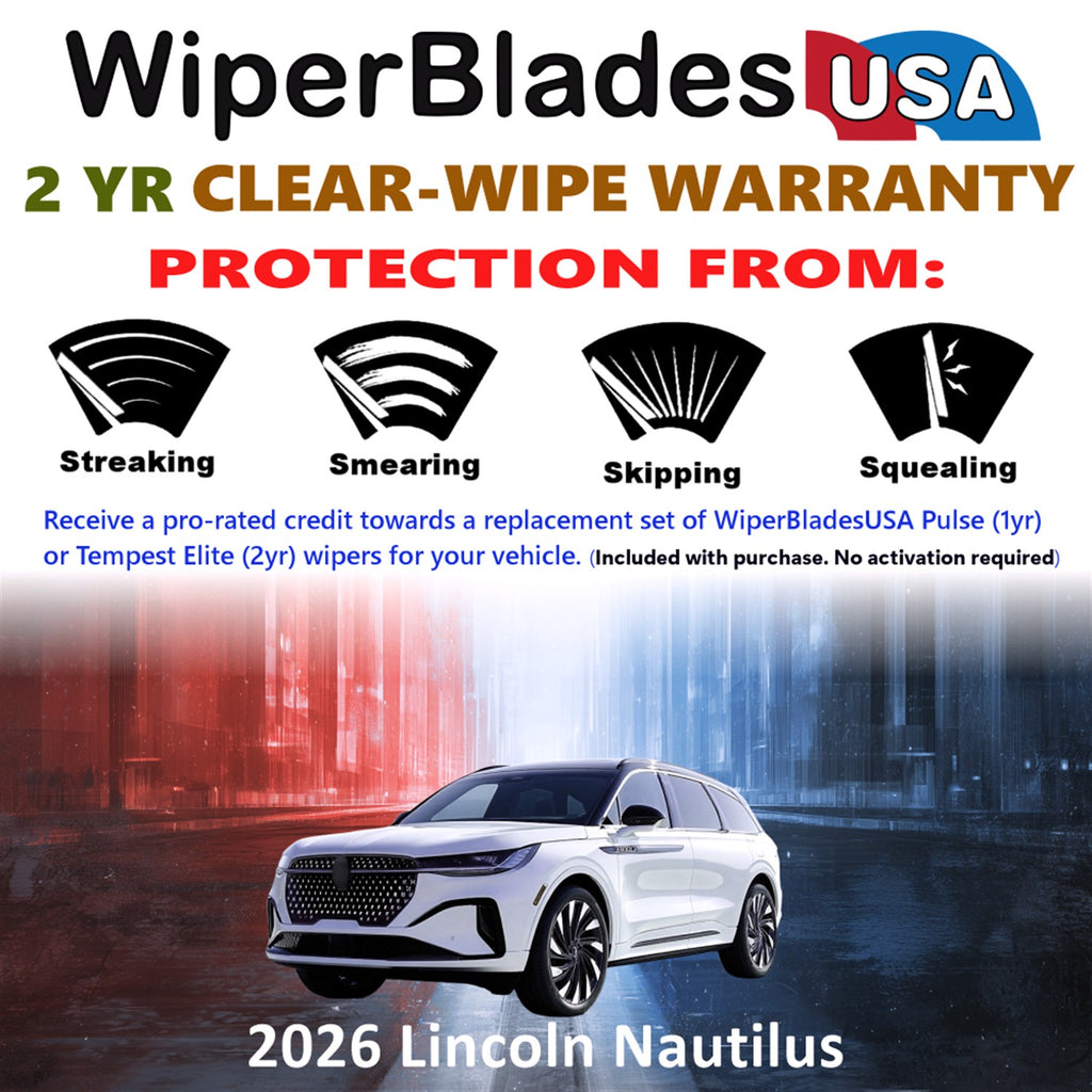 2026 Lincoln Nautilus Front Wiper blades Set  Includes 2yr Wear Warranty & Free Delivery