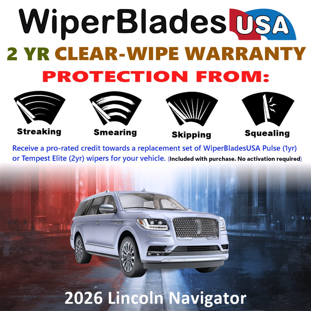 2026 Lincoln Navigator Front Wiper blades Set  Includes 2yr Wear Warranty & Free Delivery