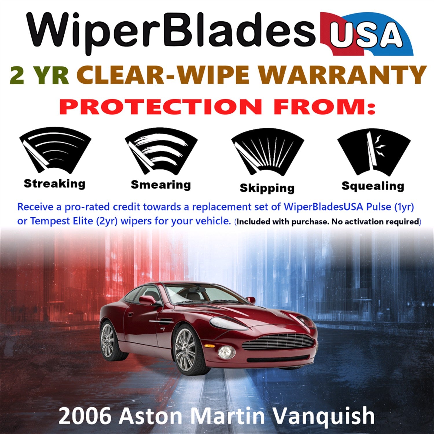 2006 Aston Martin Vanquish Front Wiper blades Set  Includes 2yr Wear Warranty & Free Delivery