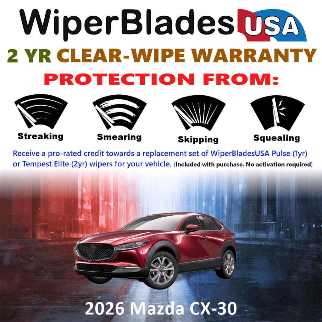 2026 Mazda CX-30 Front Wiper blades Set  Includes 2yr Wear Warranty & Free Delivery