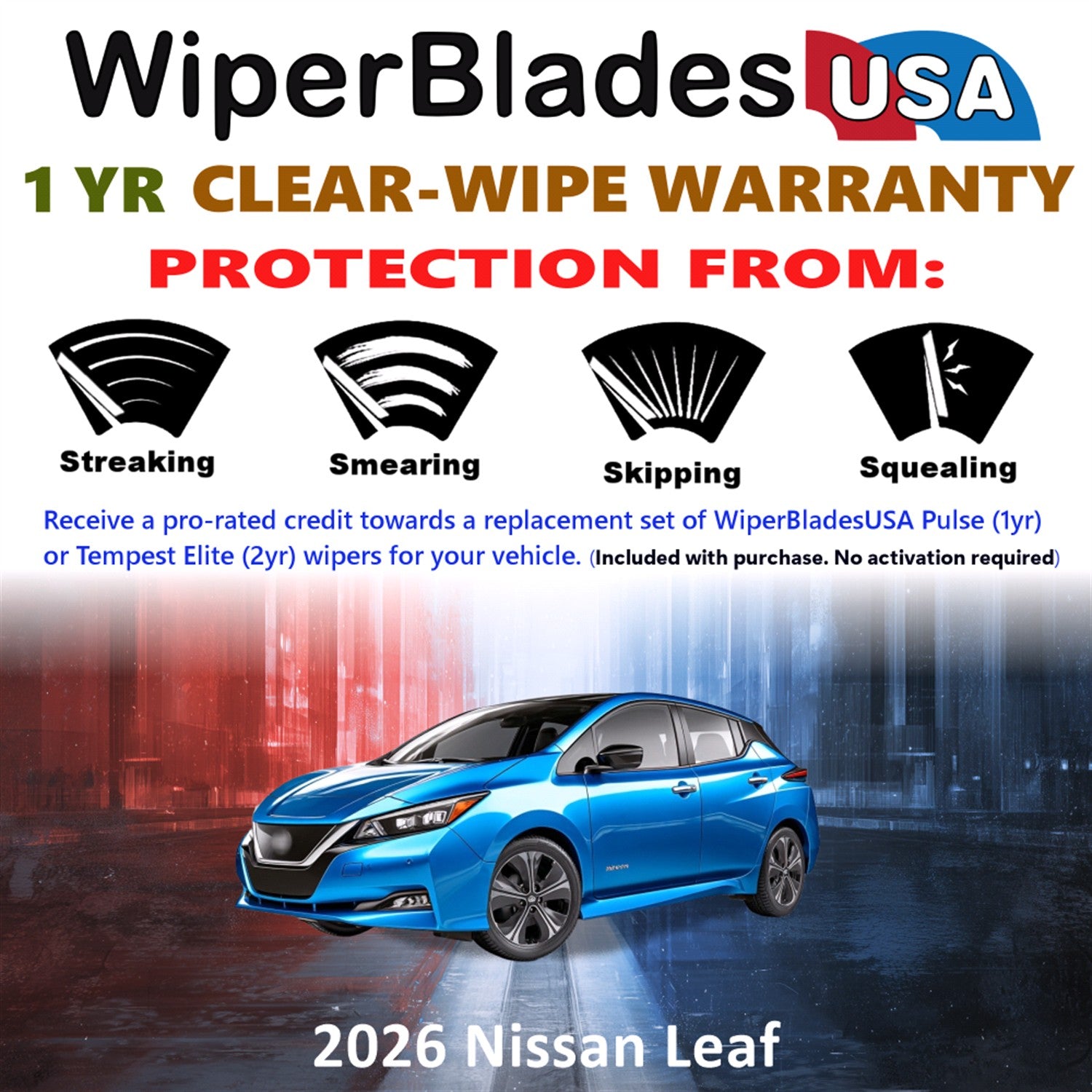 2026 Nissan Leaf Front Wiper blades Set Includes 1yr Wear Warranty & Free Delivery