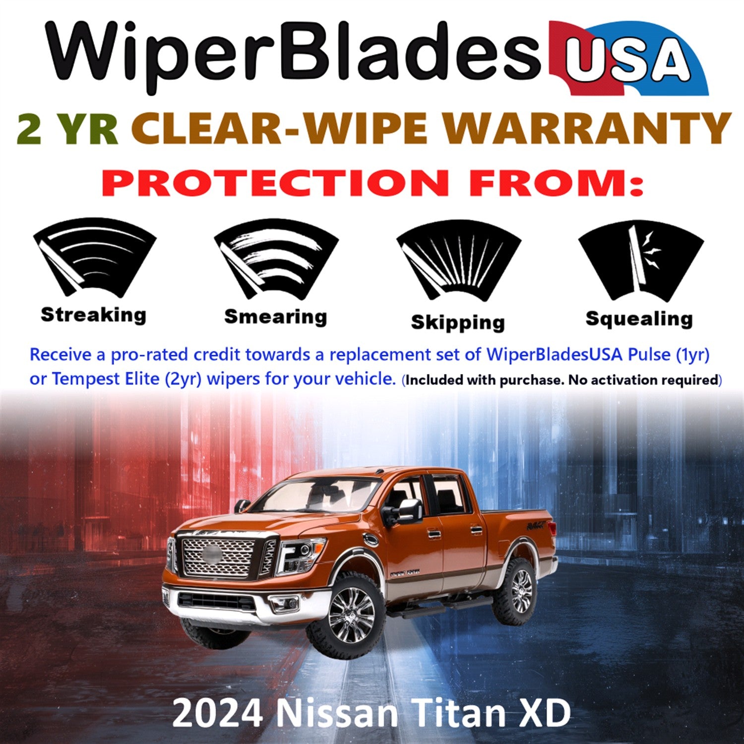 2024 Nissan Titan XD Front Wiper blades Set  Includes 2yr Wear Warranty & Free Delivery
