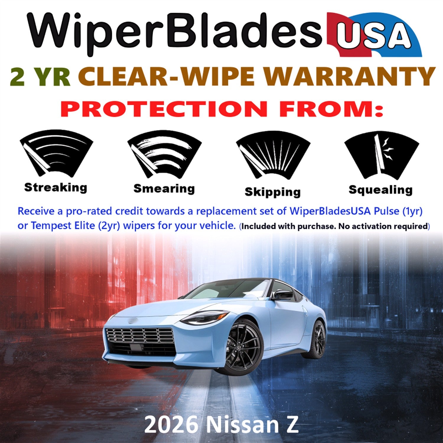 2026 Nissan Z Front Wiper blades Set  Includes 2yr Wear Warranty & Free Delivery