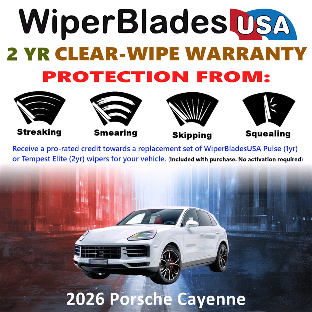 2026 Porsche Cayenne Front Wiper blades Set  Includes 2yr Wear Warranty & Free Delivery