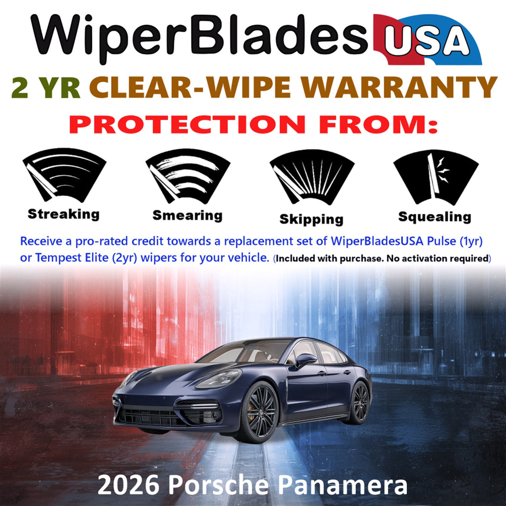 2026 Porsche Panamera Front Wiper blades Set  Includes 2yr Wear Warranty & Free Delivery